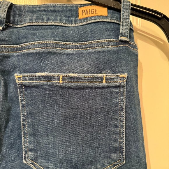PAIGE - Hoxton High Waist Distressed Hem Ankle Skinny Jeans - Picture 11 of 15